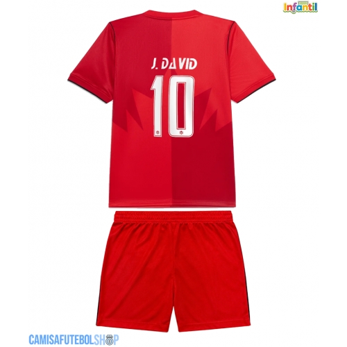 Camisa de time de futebol Canadá Jonathan David #10 Replicas 1º Equipamento Infantil Mundo 2026 Manga Curta (+ Calças curtas)